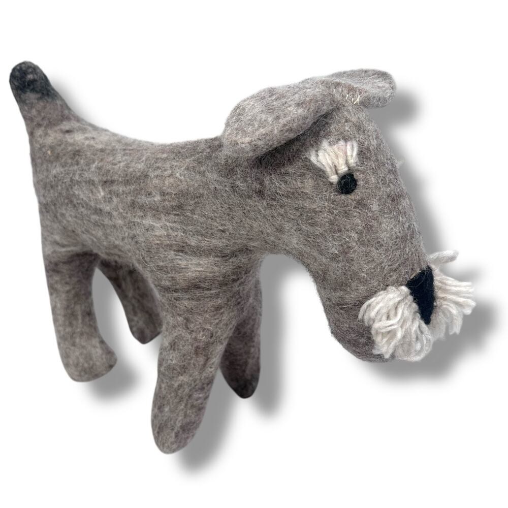 Hamro Village Plush Schnauzer Dog Stuffed Animal‎ Toy 12.5" Gray Collectable